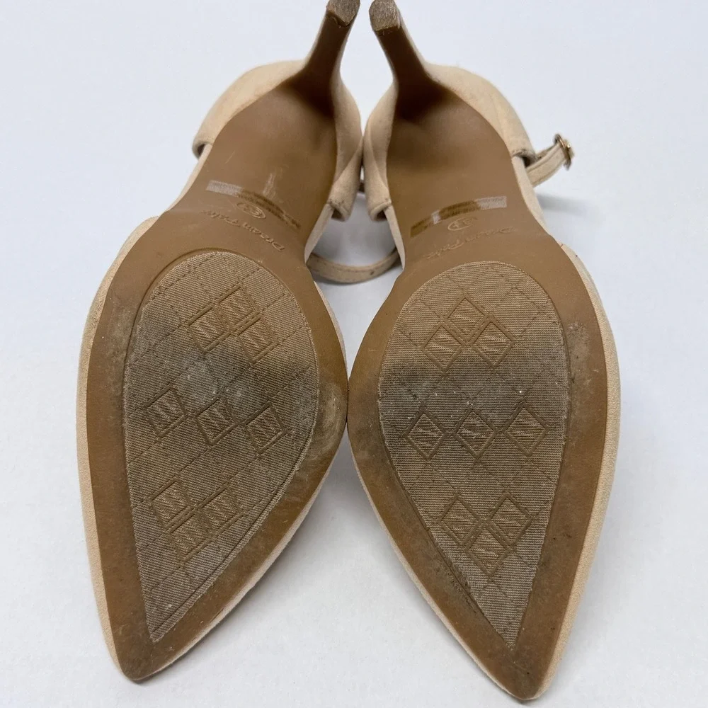 Dream Pairs Womens Nude Faux Suede Ankle Strap DOrsay Pointed Toe Stiletto Heels